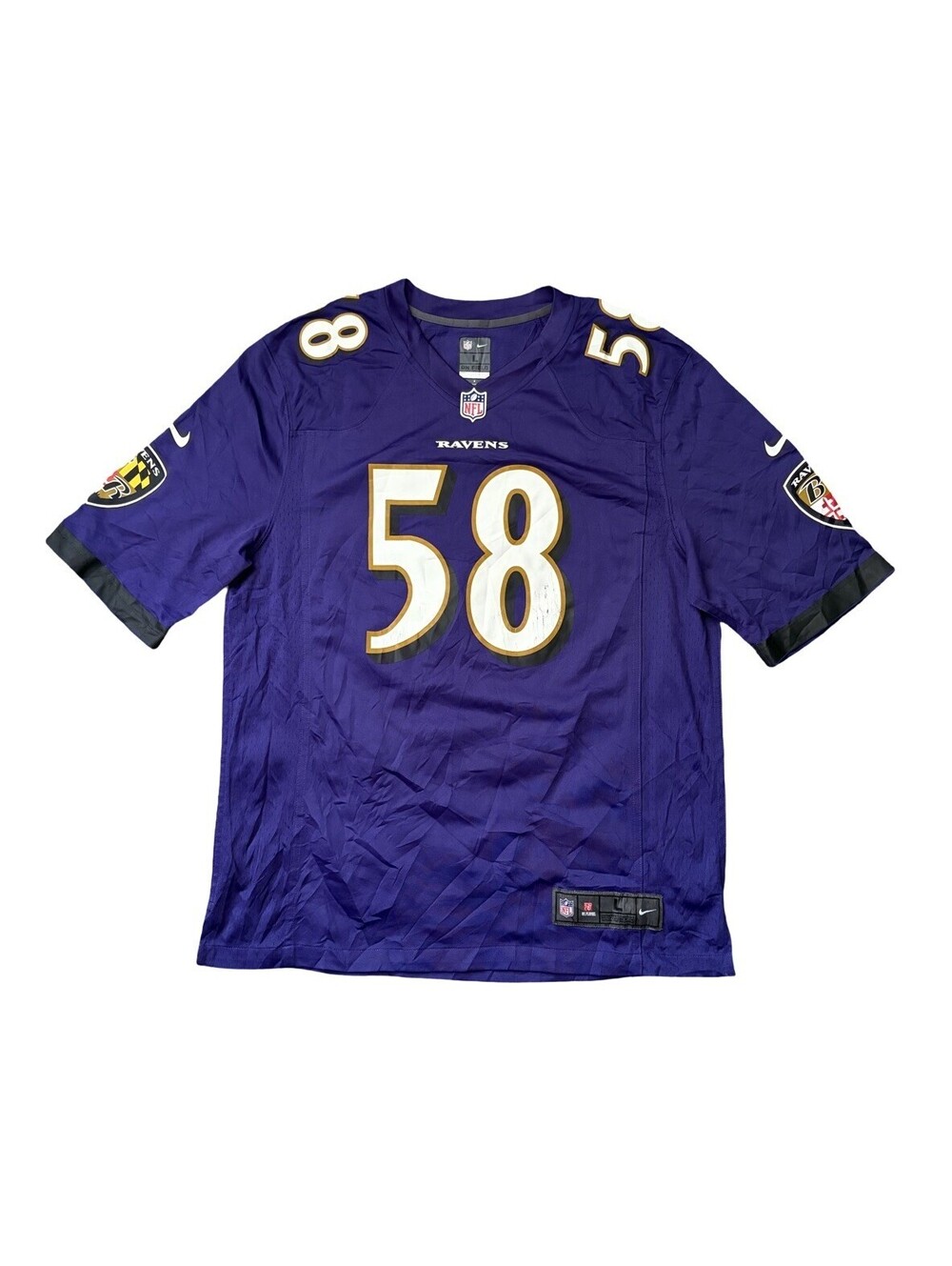 Nike NFL Baltimore Ravens Jersey Elvis Dumervil #58 Men’s Size Large Purple